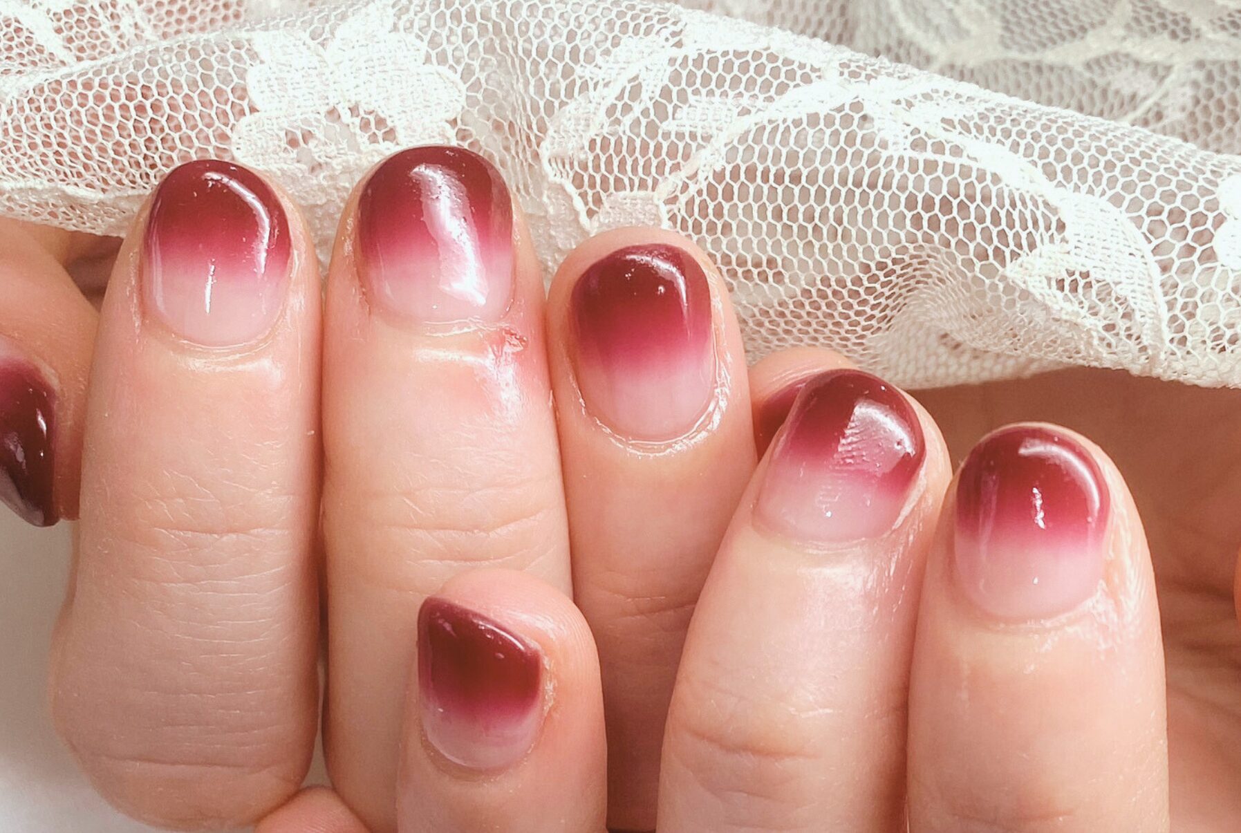 No.1未使用特大★上品銀紫グラデーション★作り帯 ハンド グラデーション - Nail Salon Linda